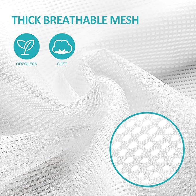 Laundry Bags, Mesh Heavy Duty 24" x 36" with Drawstring Closure, 3-Pack, Black