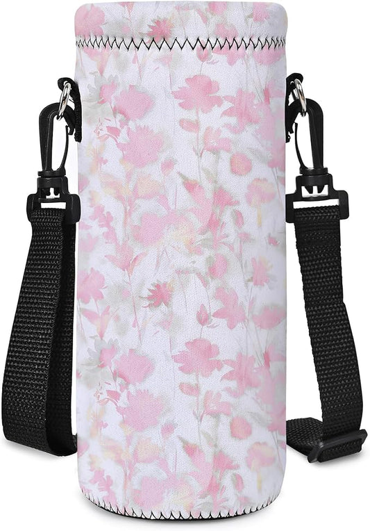 AUPET Water Bottle Sling Bag Carrier Crossbody Sleeve,Insulated Neoprene Bottle Case Holder Pouch Cover 500ML/17oz with Shoulder Strap for Walking Women Men