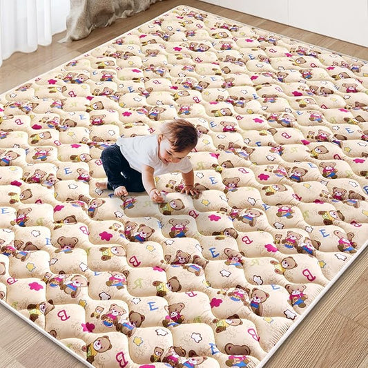 Baby Play Mat - 65" X 50",Premium Thicker Foam One-Piece Crawling Mat, Machine Washable, Extra Large Anti-Slip Activity Playmat for Babies, Toddlers & Infants