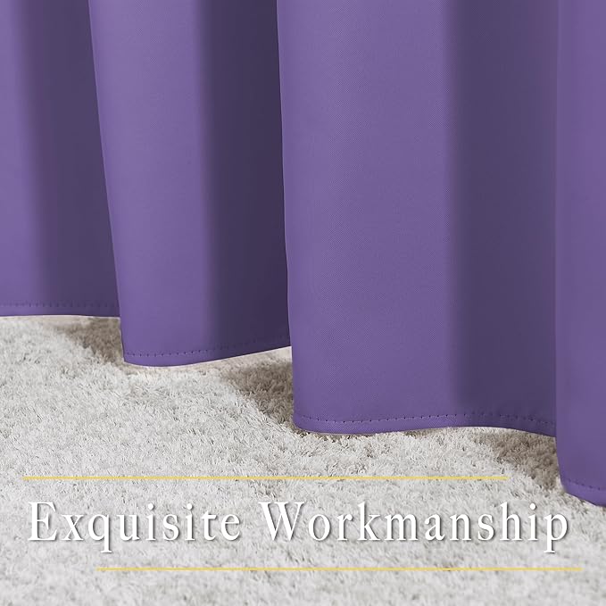 NICETOWN Insulated Curtains Blackout Draperies - Window Treatment Blackout Curtains/Drapes for Bedroom/Living Room Window (63 inches Long, 2 Panel Set, Lilac Purple)
