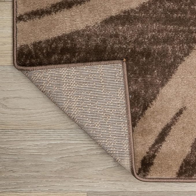 Rugshop Modern Wavy Circles Design Runner Rug 2'7" x 10' Brown
