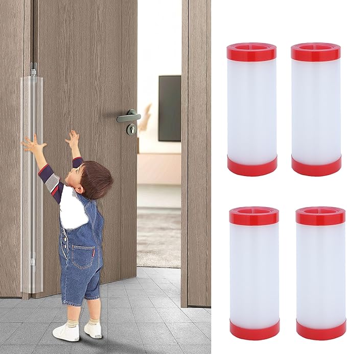 Angloria Baby Proofing Door Pinch Guard, Hinge Cover, Protector for Kids Finger Safety, Heavy Duty Jam Shield, Translucent