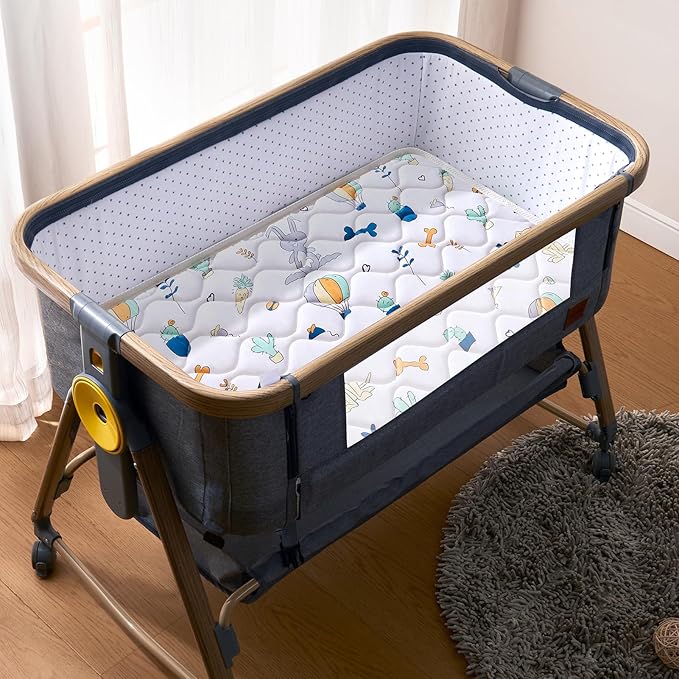 Baby Bassinet Mattress 47x 23.6 inches- Firm Support and Comfort Premium Foam,Noiseless and Odorless,Hypoallergenic Small Crib Mattress, Fits Moses Basket, Dual Sided with Soft Breathable Fabric