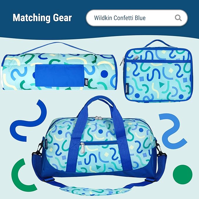 Wildkin 15-inch Kids Backpack – Durable, Padded, Adjustable for School & Travel - Confetti Blue