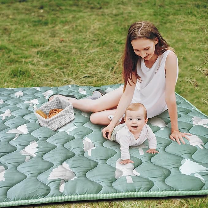 Baby Play Mat, 50x50 Playpen Mat with Super Soft Touch, Activity Mats with Upgraded Anti-Slip Bottom, Machine Washable Crawling Mats for Floor & Picnic(Trees)
