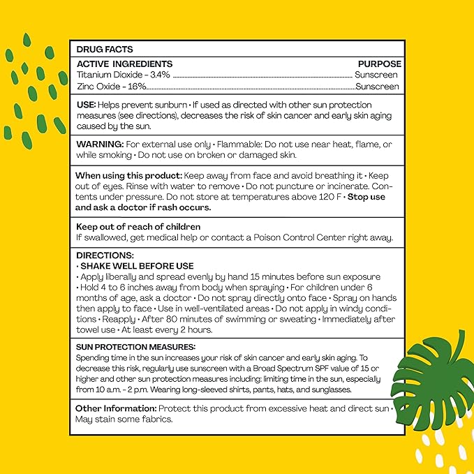 Hello Bello SPF 50 Kids Mineral Sunscreen Spray, Hypoallergenic Broad Spectrum UVA and UVB Protection, Reef Friendly and Water Resistant, 5 oz