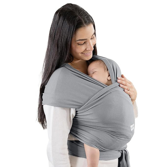 Comfy Cubs Baby Wrap Carrier - Soft & Secure Fit Cotton Blend Baby Carrier Newborn to Toddler - Hands-Free & Lightweight Infant Wrap - Adjustable, One Size Fits All Toddler Sling - Slate Grey