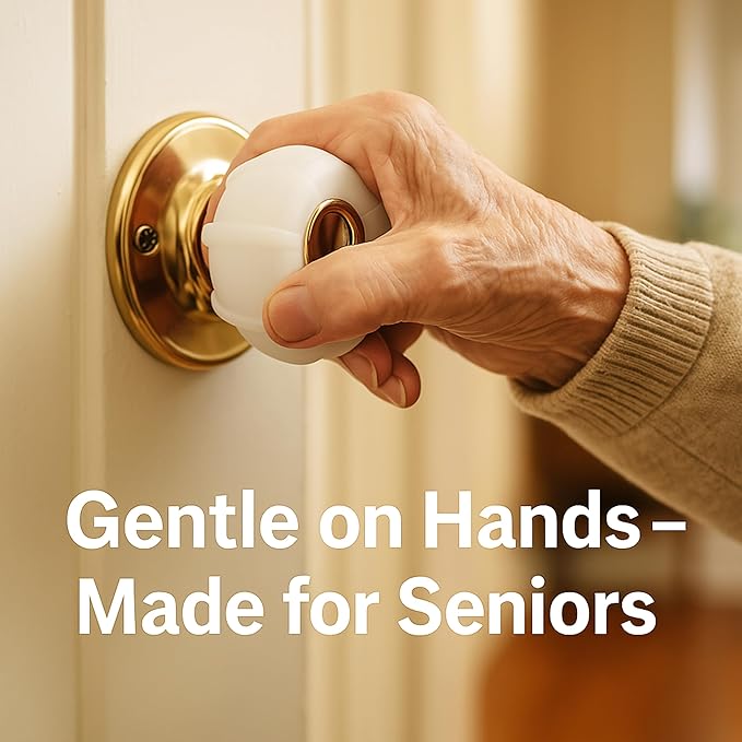 Enjoy Cover - 2 Pack Silicone Door knob Grips Maximum Grip Nonslip Arthritis & Senior Living Aids Grippy Easy Open Fits All Door Knob Universal Size Decorative (Foggy Clear)