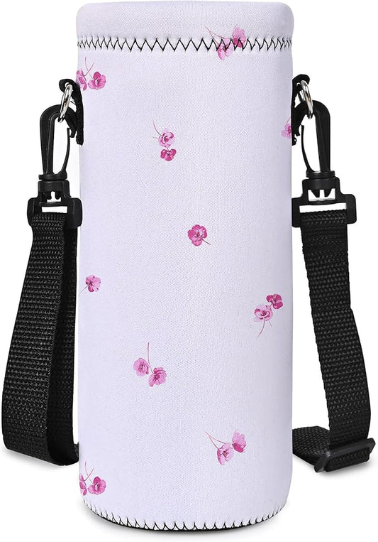 AUPET Water Bottle Sling Bag Carrier Crossbody Sleeve,Insulated Neoprene Bottle Case Holder Pouch Cover 500ML/17oz with Shoulder Strap for Walking Women Men