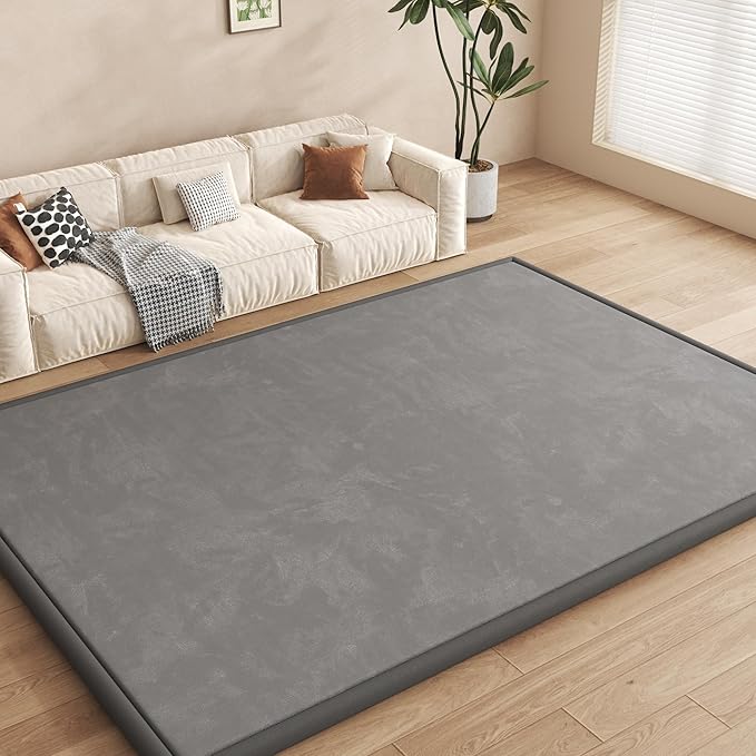 Baby Play Mat for Floor, 1.3'' Thick Memory Foam Tummy Time Mat - Super Soft Coral Velvet Nursery Rug with Non-Slip Backing, Crawling Rug for Toddlers/Infants, Yoga & Tatami Use, 79''x 118''