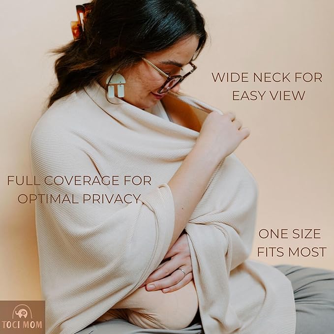 Breathable Nursing Cover Poncho – Stylish Multi-Use Breastfeeding Scarf, Car Seat Cover & Baby Blanket for Modern Moms