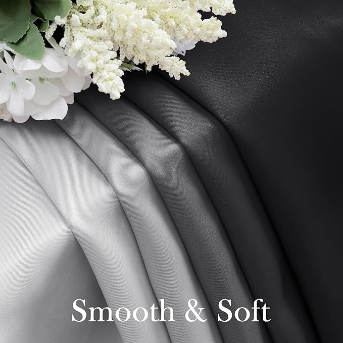 HOMEIDEAS Black Ombre Blackout Curtains 52 X 63 Inch Length Gradient Room Darkening Thermal Insulated Energy Saving Grommet 2 Panels Window Drapes for Living Room, Bedroom