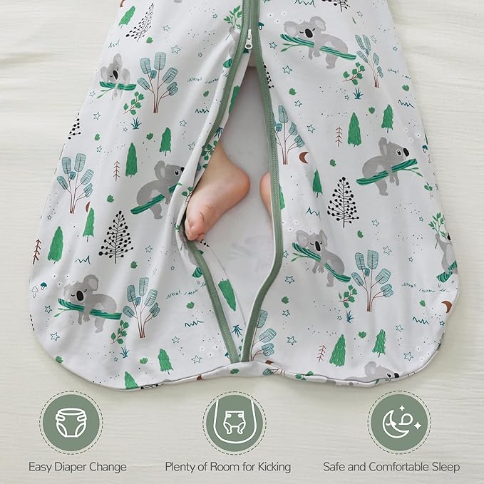 JELLYMONI Baby Sleep Sack 18-24 Months 100% Cotton Wearable Blanket, 0.5 TOG Soft Lightweight Toddler Sleeping Sack 3 Pack 2-Way Zipper Newborn Sleep Sacks