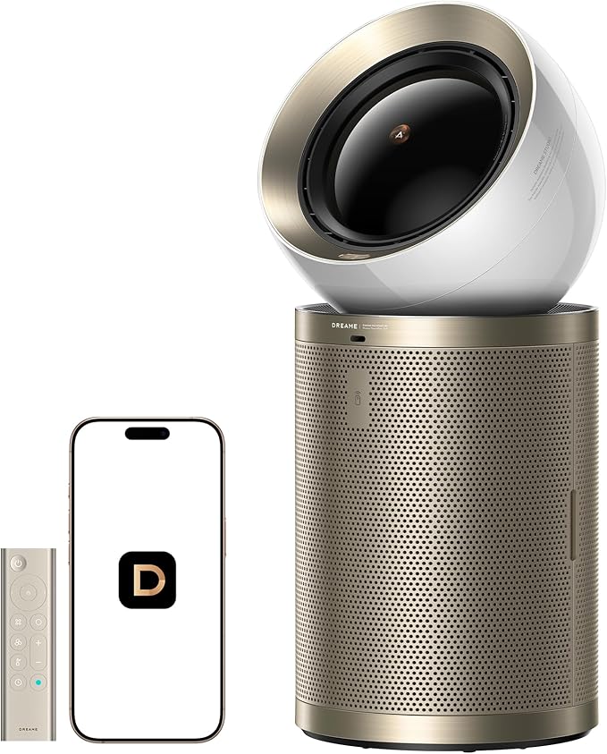 Dreame Air Purifier PM10 for Home Large Room, Cleans 5,650 ft² in One Hour with 4 Filters, Dual-way Air Oulets, Al Tracking, Air Quality Monitor with 7 Sensors, 2-in-1 Purifier & Cooler, Gold