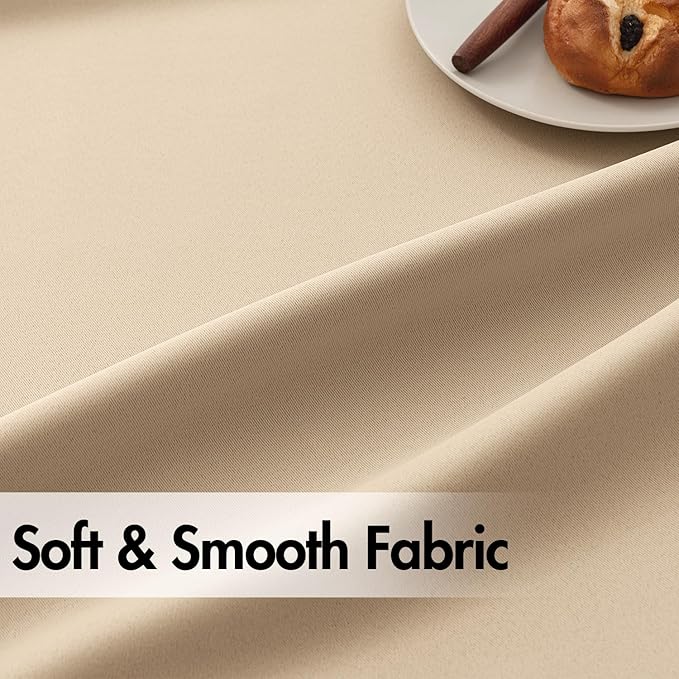 ANRODUO Back Tab Blackout Curtains for Bedroom Living Room, Rod Pocket Pinch Pleated Thermal Insulated Room Darkening Curtains 54 Inches Long 2 Panels, Beige, 42 x 54 Inch