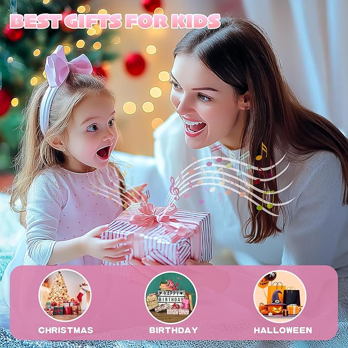 Karaoke Machine for Kids & Adults, Portable Bluetooth Mini Karaoke Speaker with 2 Wireless Microphone and Lights, Birthday Gifts for Girls & Boys, Toys for Girls, Family Home Party (Pink)