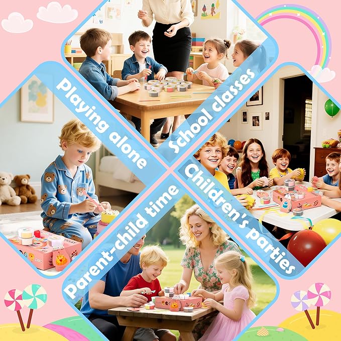 Air Dry Clay Kit - Cake Themed, Modeling Clay for Kids, DIY Model Magic Clay with Sculpting Tools and Tutorials, 12 Boxes Molding Clay, Ultra Light, Soft & Non-Toxic, Arts and Crafts Gift for Kids