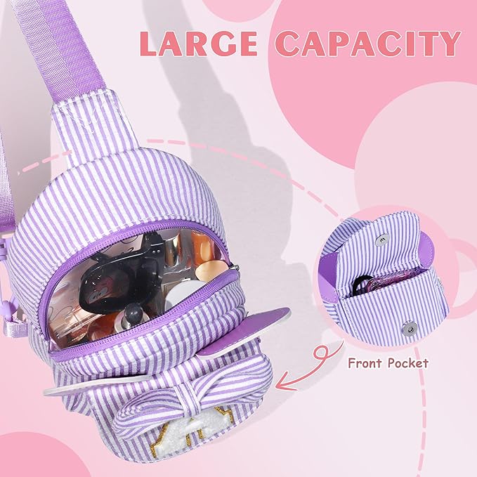 Small Sling Bag, Personalized Bags for Girls, Gifts for Girls Kids, Girl Friend Daughter Birthday Gift for Kids Daughter Sister Girl Gifts Trendy Stuff Belt Sling Shoulder Bag (Purple V)