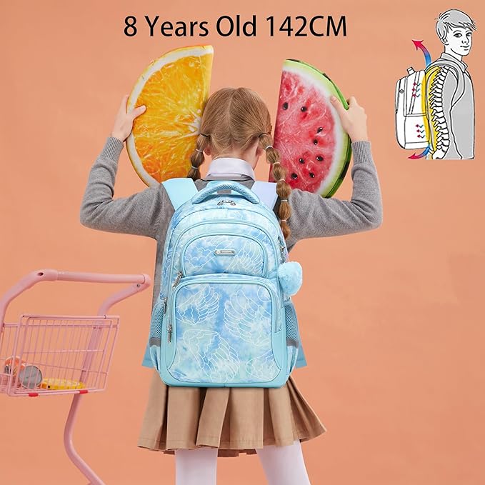 Cusangel Backpack for Girls Boys School Bookbags Kindergarten Elementary Lightweight Waterproof Multifunctional Large Capacity for kids(17 inch Fun Prints)