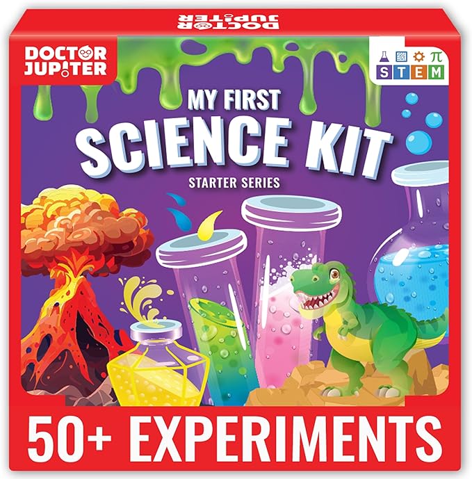 Doctor Jupiter My First Science Kit, Chemistry Set for Kids Ages 4-5-6-7-8 | Birthday Gift Ideas for 4+ Year Old Boys & Girls | Toy Stem Kit with 50+ Experiments | Learning & Educational Projects