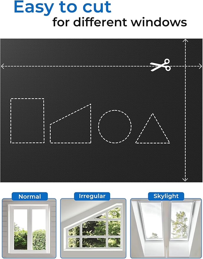 Sumobaby Blackout Curtains for Bedroom Portable 32"x63",No Drill Blackout Shades with Upgraded Hook&Loop Tapes,100% Black Out Window Cover,Thermal Insulated Blinds for Bedroom,Nursery(1 Panel,Black)