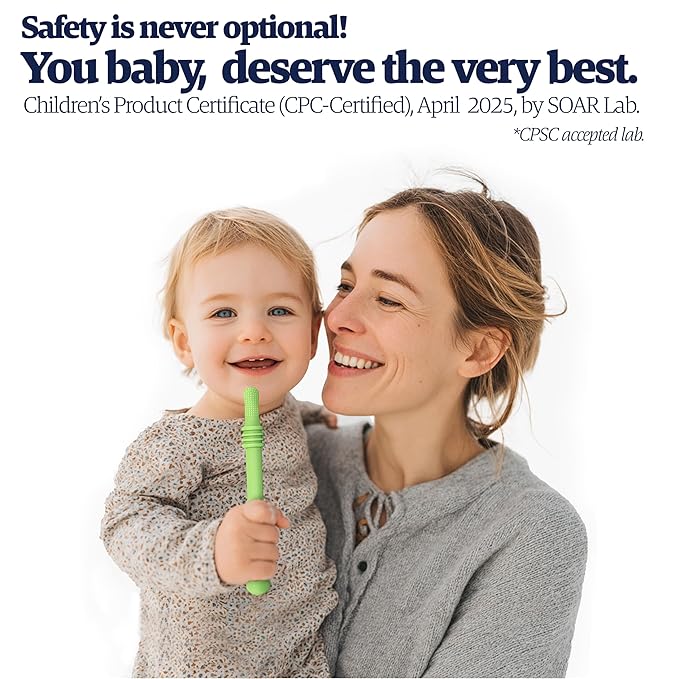 Babies Teether Teething Toys , Montessori Toy Teethers for 0-36 Months, Infant Sensory Relief Teething Stick Toys, Parent Baby Essentials, Baby Gift Teether – BPA‑Free, Food‑Grade Silicone 6 Pack