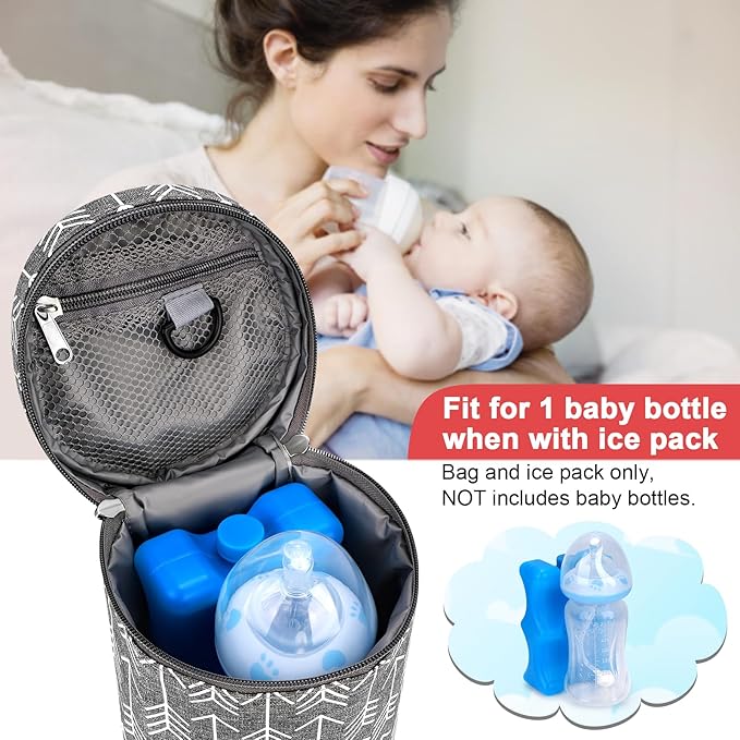 Accmor Breastmilk Cooler Bag, Insulated Baby Bottle Cooler Tote Bags for Nursing Mom Daycare