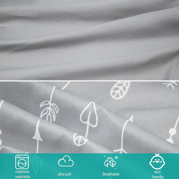 4-Pack Fitted Crib Sheets for Boys and Girls - Breathable, Soft Microfiber Baby Sheets in Grey and Pink