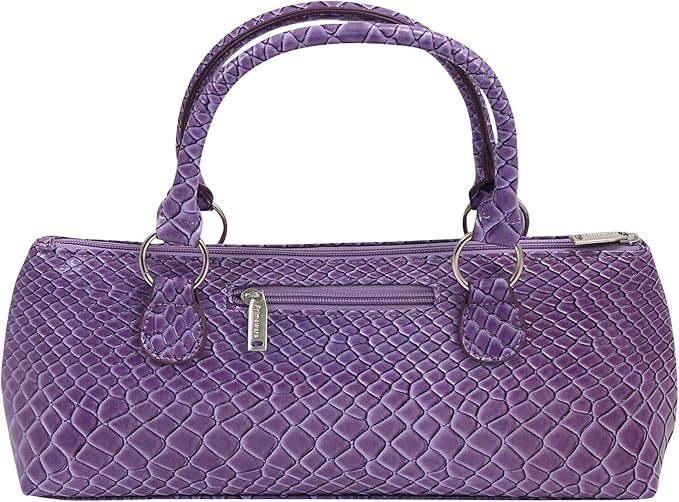 Wine Clutch Bag (Thermal Insulated) Trendy Women’s Carry Tote | Holds Red & White 750mL Bottles | Trendy Fashion | Incl. Portable Waiter-Style Corkscrew (Purple Burmese)