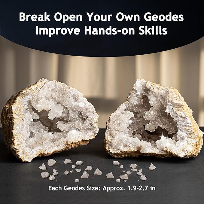 Japace Earth Science Kits for Kids Age 4-6-8-12-14, Birthstone Gemstone Dig Kit, Geology Kit with Break Your Own Geodes, Crystal Growing Experiment, Rock Mining Kit Birthday Gifts Toys for Boys Girls