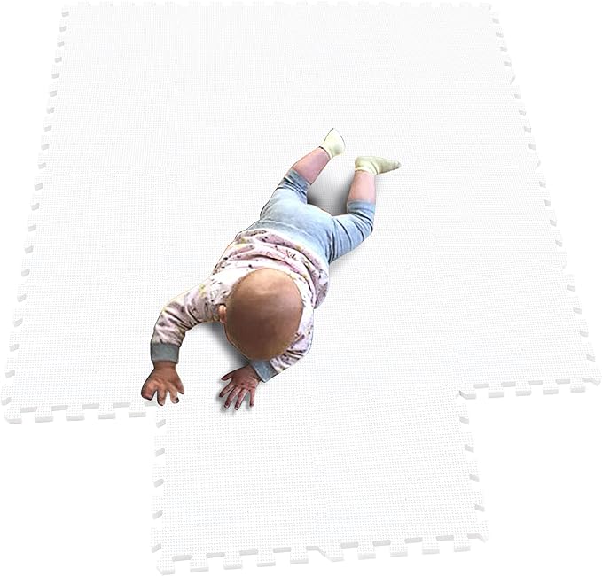 MQIAOHAM® 18 Pieces Puzzle Play Mats, Soft Baby Play Mat, Kids Interlocking Foam Floor Tiles, Toddlers Carpet Playmats G301018-101