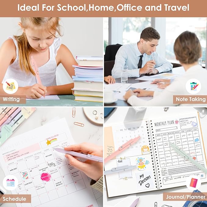 Pens for School, Cool Stuff Aesthetic Pen Office College School Supplies, Teen Girl Gifts Trendy Stuff Gel Pens for Men Women Student