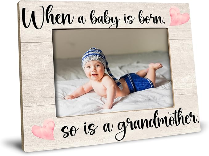 Baby Picture Frame, Ultrasound Picture Frames, When a Baby is Born So is a Grandmother, New Grandmother Gifts First Time 2025, Photo Frame 4x6(cream-coloured)