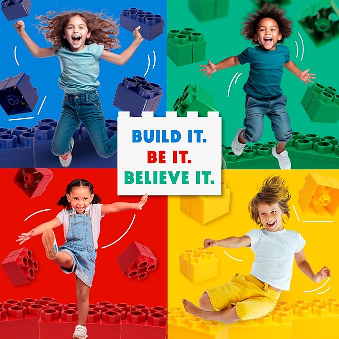 Big Blocks for Kids Ages 4-8 — Indoor & Outdoor Blocks for Kids Games — Large Building Blocks (48 pc) Learner Set