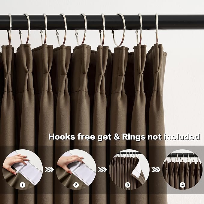 KEQIAOSUOCAI Black Pinch Pleated 60 Inch Wide Curtains 60 x 90, Thermal Insulated Noise Cancelling Living Room Office Drapes 90 Inches Long, Patio Sliding Glass Door Window Curtain 2 Panels