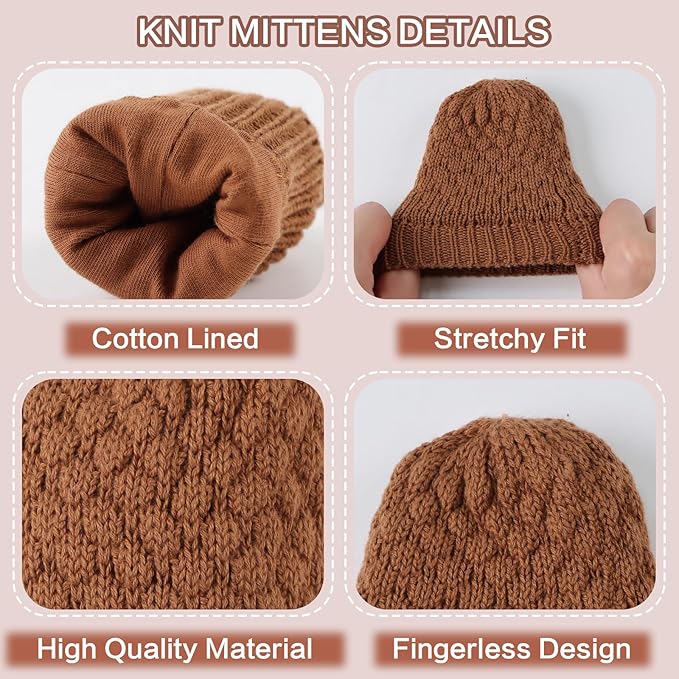 Baby Knit Mittens Toddler Boys Girls Gloves Winter Infant Newborn No Scratch Mitten 0-3 Years