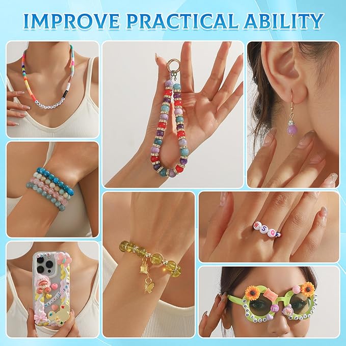 1400pcs Letter Beads, 6x6 mm Acrylic Alphabet Beads, Beads for Jewelry and Bracelet Making, in 28 Grid Box (White and Black)