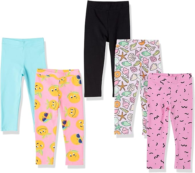 Amazon Essentials Girls and Toddlers' Leggings, Multipacks