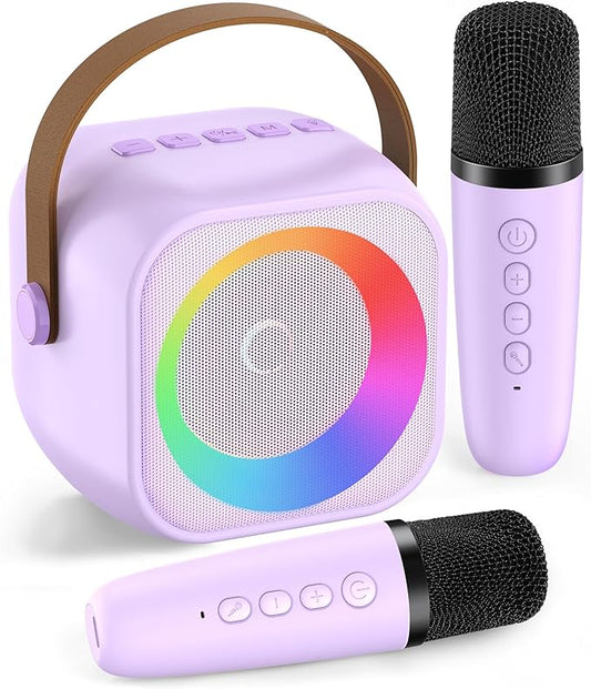 Karaoke Machine for Kids Adults, Karaoke Toys Gifts for Girls Boys, Portable Bluetooth Speaker with Wireless Microphone, Birthday Gifts for Girls Boys Ages 4, 5, 6, 7, 8, 9, 10, 12+ Years Old