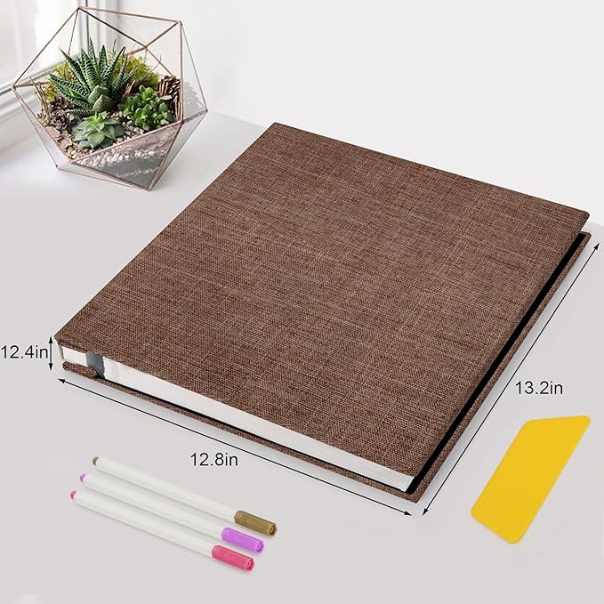 Zesthouse Large 18In Photo Album Self Adhesive 60 Pages, Scrapbook Albums with Sticky Page Holds 10x12 & 8x10 & 5X7 & 4x6 Pictures, DIY Photo Book Ideal Gift for Family Wedding Baby
