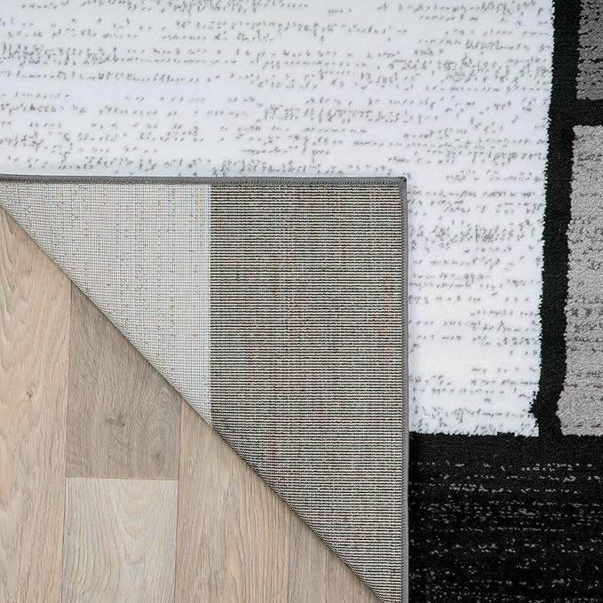 Rugshop Contemporary Modern Boxes for Home Office,Living Room,Bedroom,Kitchen Non Shedding Runner Rug 2'7" x 12' Gray