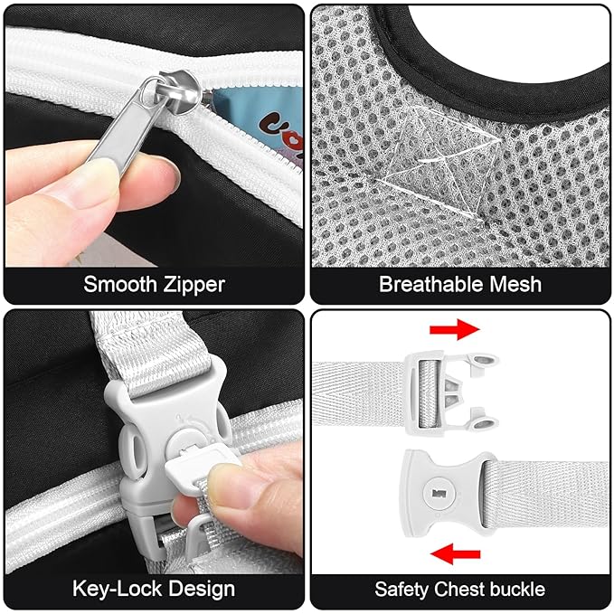 Accmor Toddler Harness Leash, Cute Excavator Child Walking Harness Tether Wristband Assistant Strap Belt Protector for Baby Boys, Collapsible Kids Leash + Anti Lost Wrist Link for Outdoor Travel Black