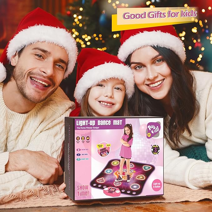 Girl Toys Age 3-4 Years Old, Dance Mat for 3-12 Year Old Kids - Light Up 8 Buttons Dance Mat with 7 Game Modes Dance Pad - Birthday Gifts for Girls Boys Kids Age 4-7 8-12