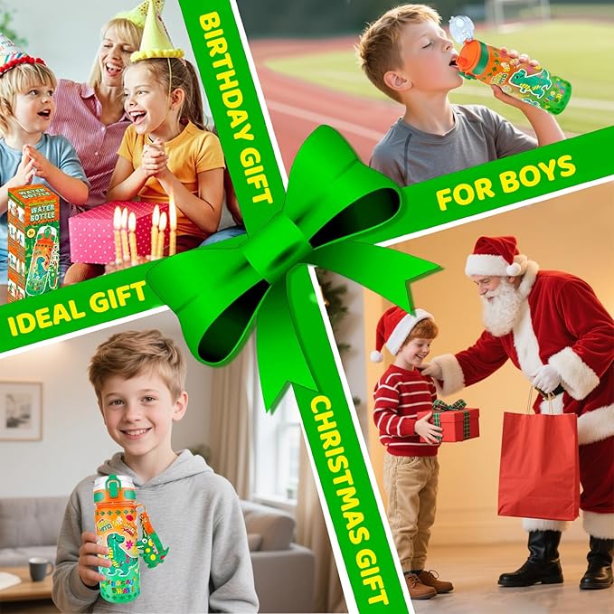 EDSPORTSHOUSE Decorate Your Own Water Bottle Kits for Boys Age 5-12,Dinosaur Painting Crafts,Fun Arts and Crafts Toys for Boys Birthday Christmas(Dinosaur)