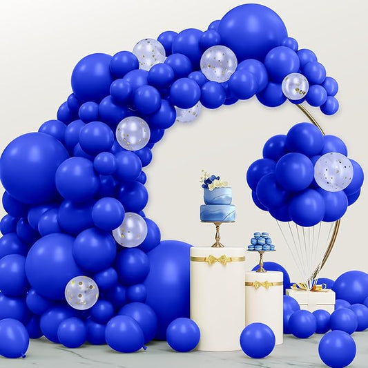 JOYIN 150 Pcs Royal Blue Balloons, Different Sizes 18 12 10 5 Inch Royal Blue Latex Balloon Arch Kit with Instruction for Birthday Party Graduation Wedding Holiday Decoration
