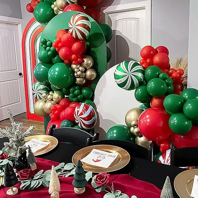 RUBFAC 129pcs Dark Green Balloons Different Sizes 18 12 10 5 Inches Emerald Green Latex Balloon Garland Arch for Masquerade Party Decorations Birthday Baby Shower Wedding Safari Jungle Party Supplies