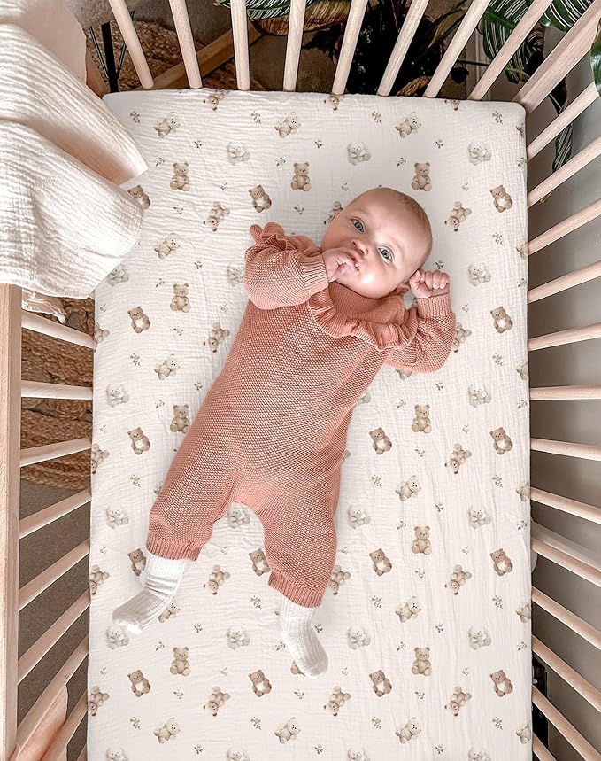 Bassinet Sheet for Baby Boy and Girl 2 Pack, Fitted Sheets for Rectangle, Oval, Hourglass Bassinet Mattress, Muslin Moses Basket Sheets with Neutral Style (Rosy)