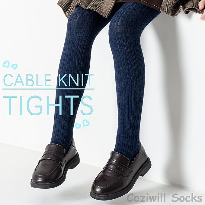 Girls Tights Seamless Toddler Stockings Tights Soft Cotton Cable Knit Baby Girl Tights Leggings 4-12 Years