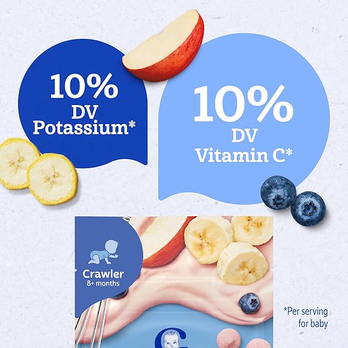 Gerber Stage 3 Baby Food Snacks, Banana Apple Blueberry Whipped Melts, Baby Led Feeding, 7PK