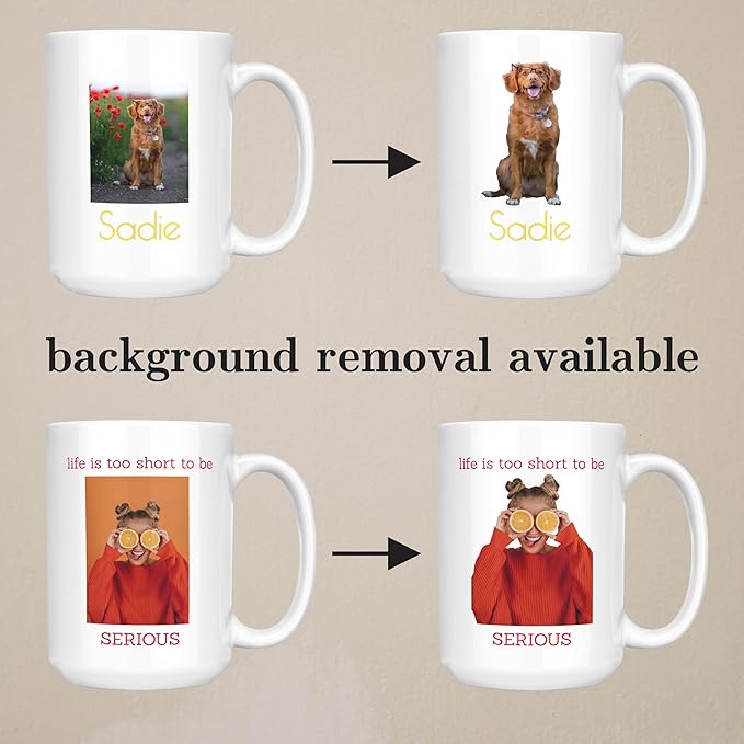 Personalized Coffee Mug, Magic Color Changing Photo Text 15 Oz Ceramic Mug, Customized Picture Name Tea Cup, Custom Fathers Day Mug, Taza Cafe Personalizadas Fotos,Gifts Women Men Mom, Black CC